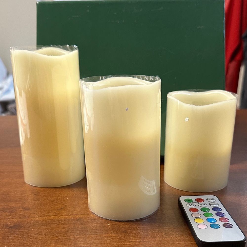 Ivory LED Flameless Candle Trio with Remote